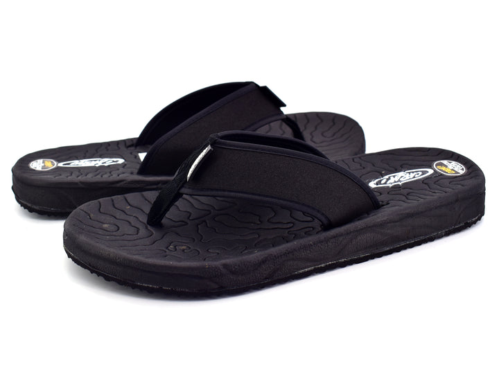 Par de sandalias CARAY FLEX color negro con diseño ergonómico y suela texturizada.