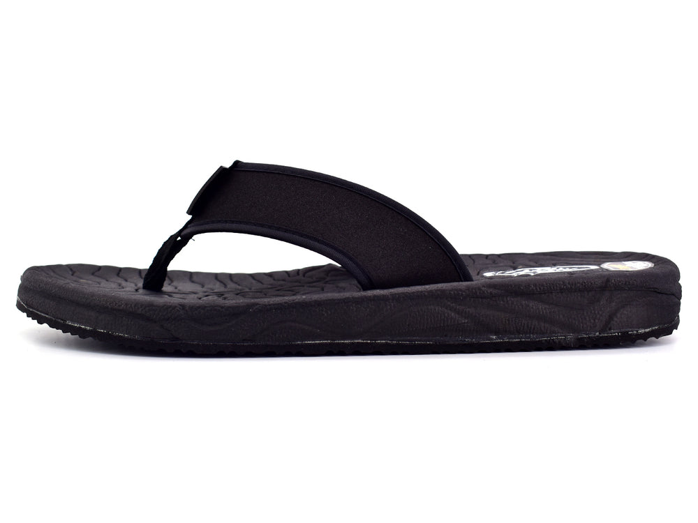 Par de sandalias CARAY FLEX color negro con diseño ergonómico y suela texturizada.