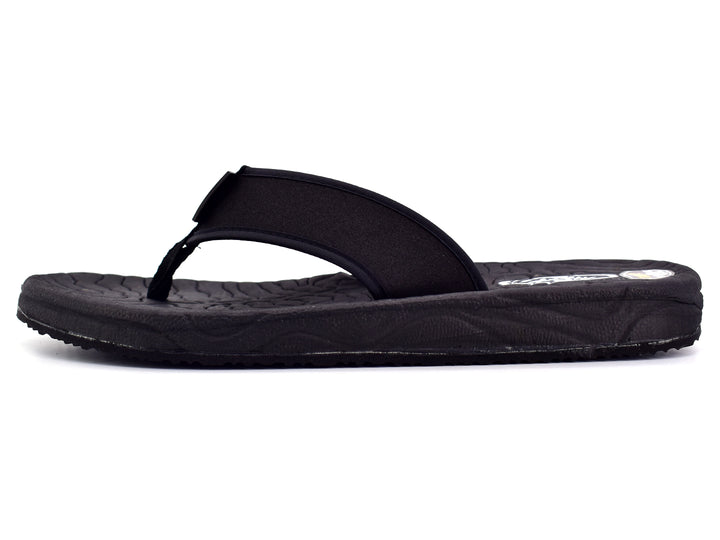 Par de sandalias CARAY FLEX color negro con diseño ergonómico y suela texturizada.