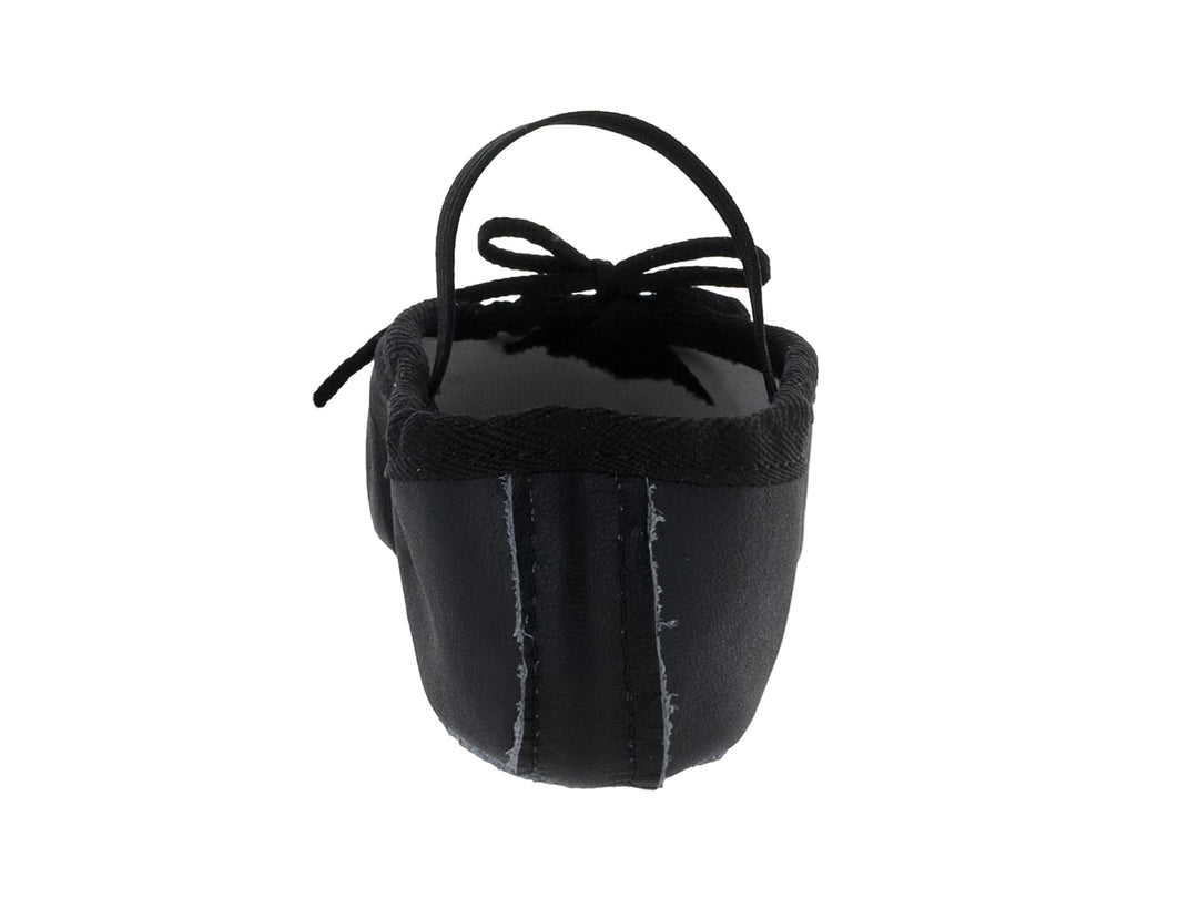 Zapatilla de ballet color negro para niño o niña con correa elástica en el empeine.