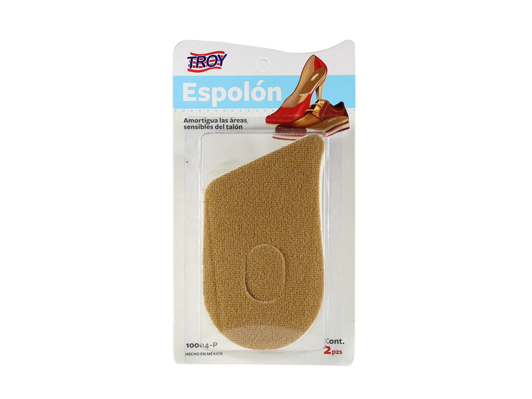 Par de taloneras color beige marca Troy para amortiguar el talón en el calzado.