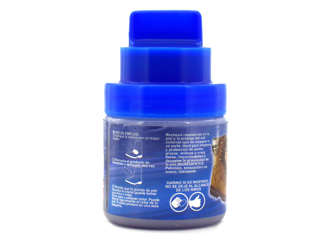Botella blanca de Restaurador de Pieles Grasas Troy de 113ml con etiqueta azul.