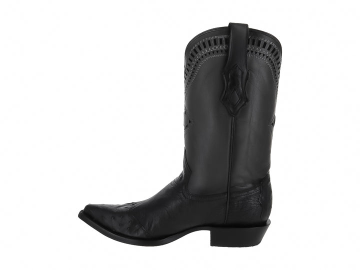 Botas Vaqueras Cuadra de Piel de Avestruz Negro
