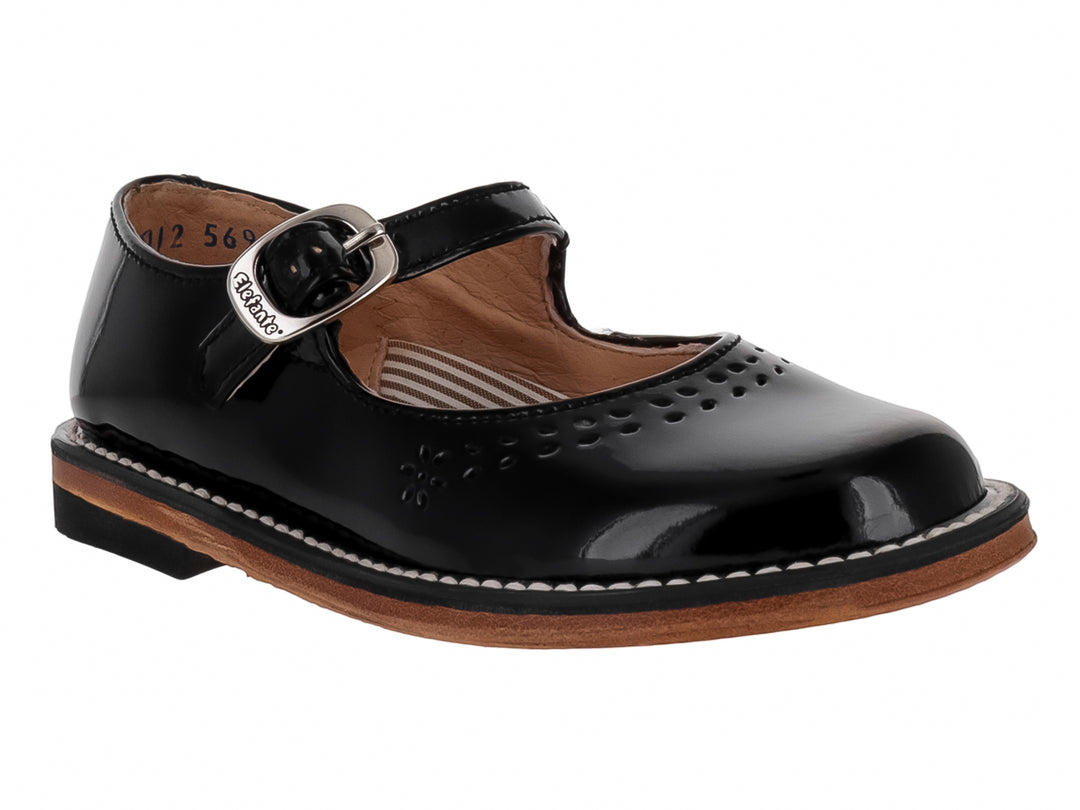 Zapatos Escolares Elefante para Niña en Charol Negro