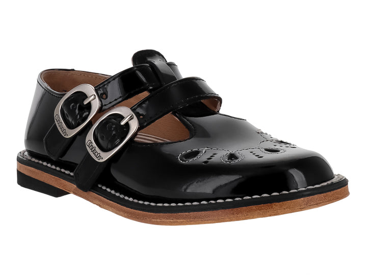 Zapatos Escolares Elefante Negro de Charol para Nina