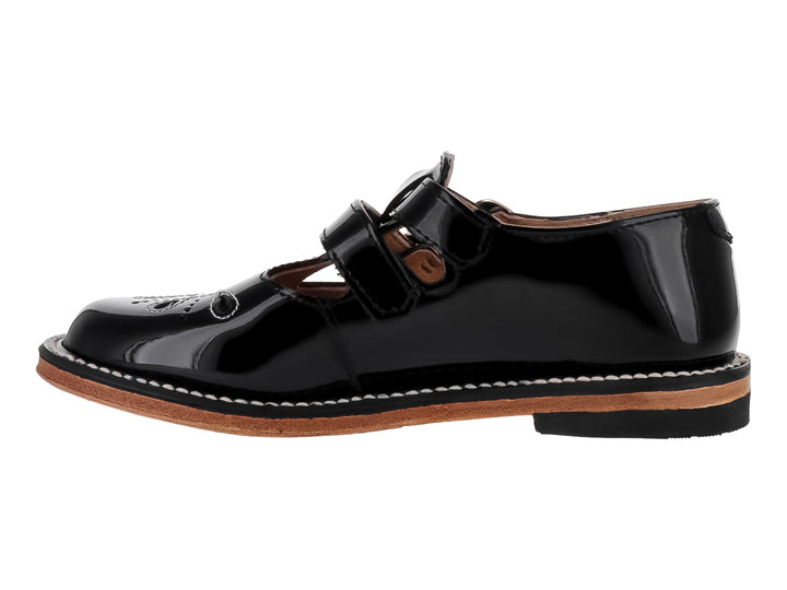 Zapatos Escolares Elefante Negro de Charol para Nina