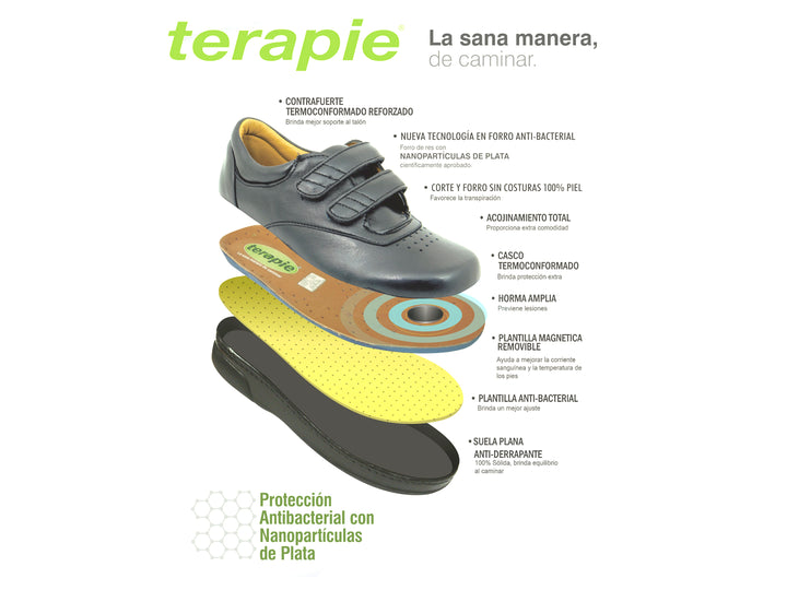 Par de zapatos planos color taupe con cierre de velcro y costuras blancas decorativas.