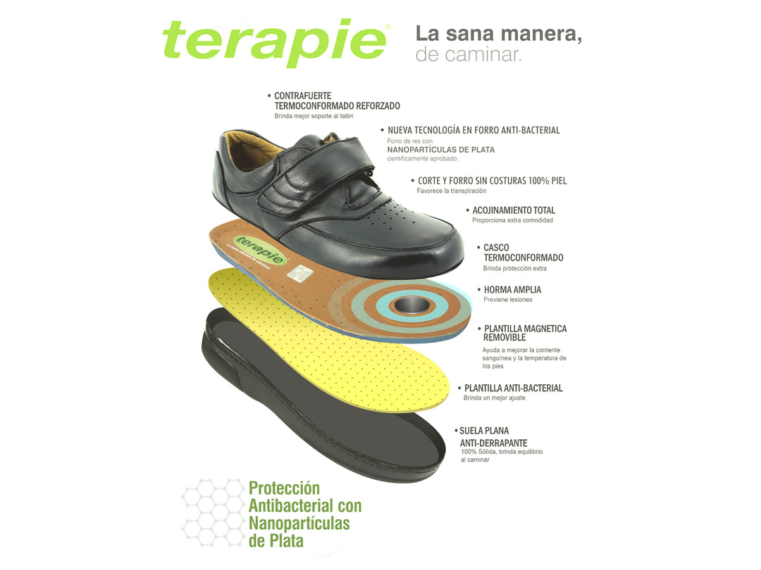 Par de zapatos negros para Niño con correa de velcro y acabado liso.