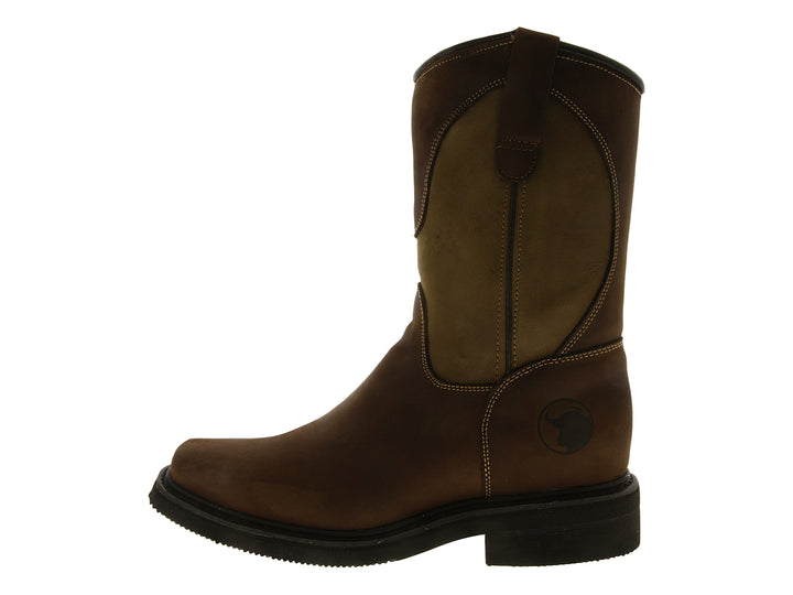 Botas Israel Boots Hornet para hombre en colores café y tan con suela negra.