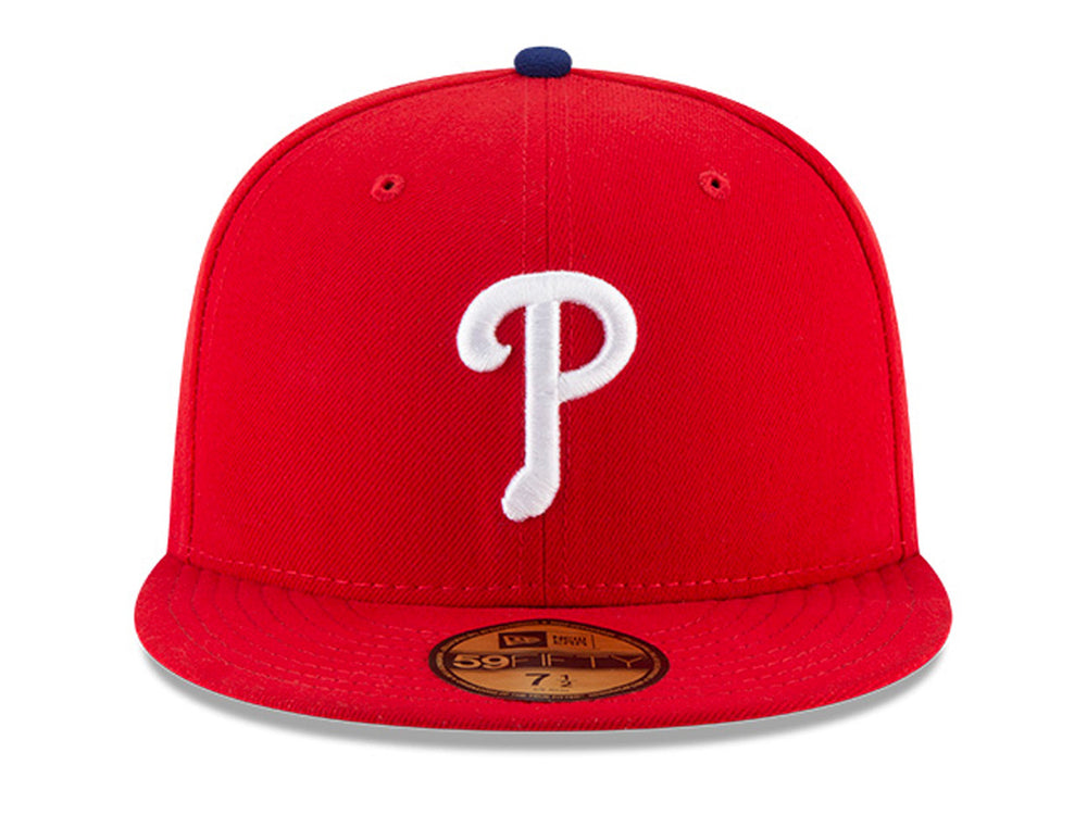 Gorra de béisbol New Era color rojo con logotipo blanco frontal y visera plana.