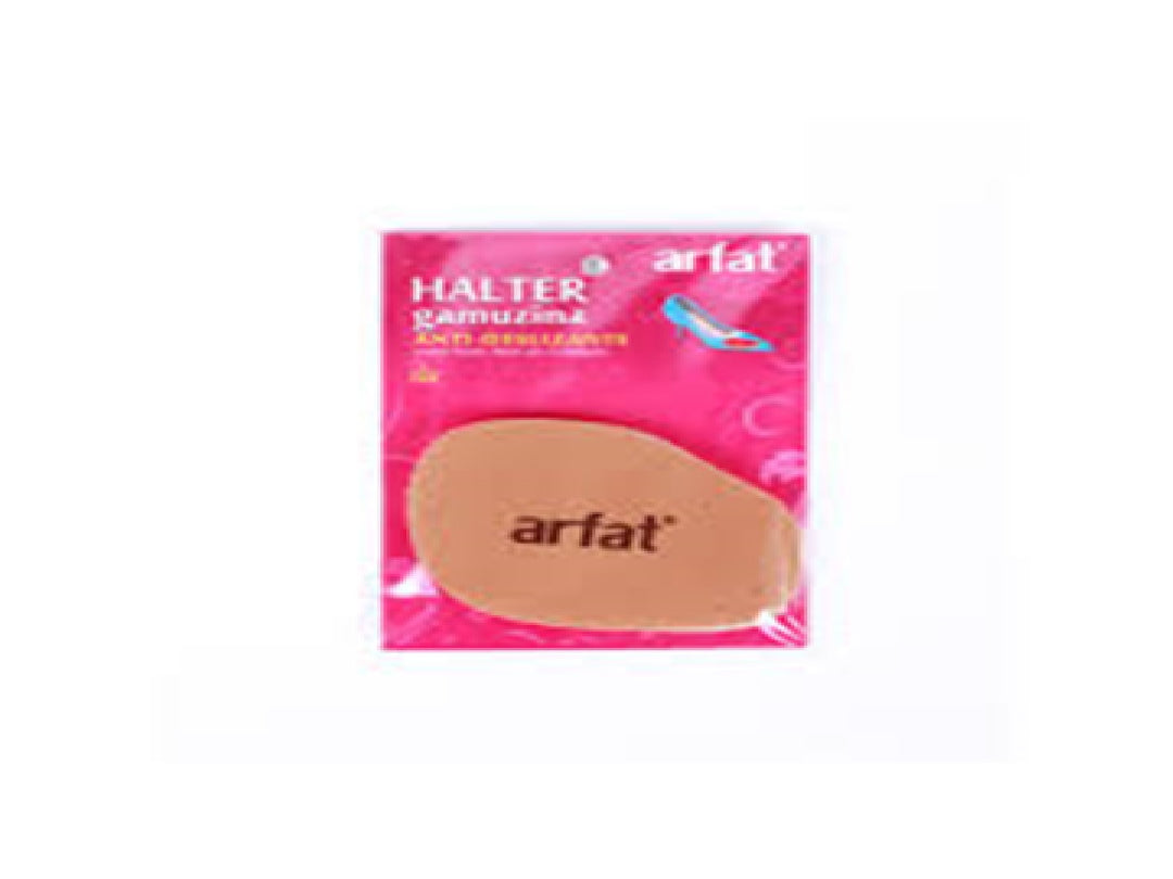 Plantillas de gamuza color beige marca Arfat en empaque rosa.