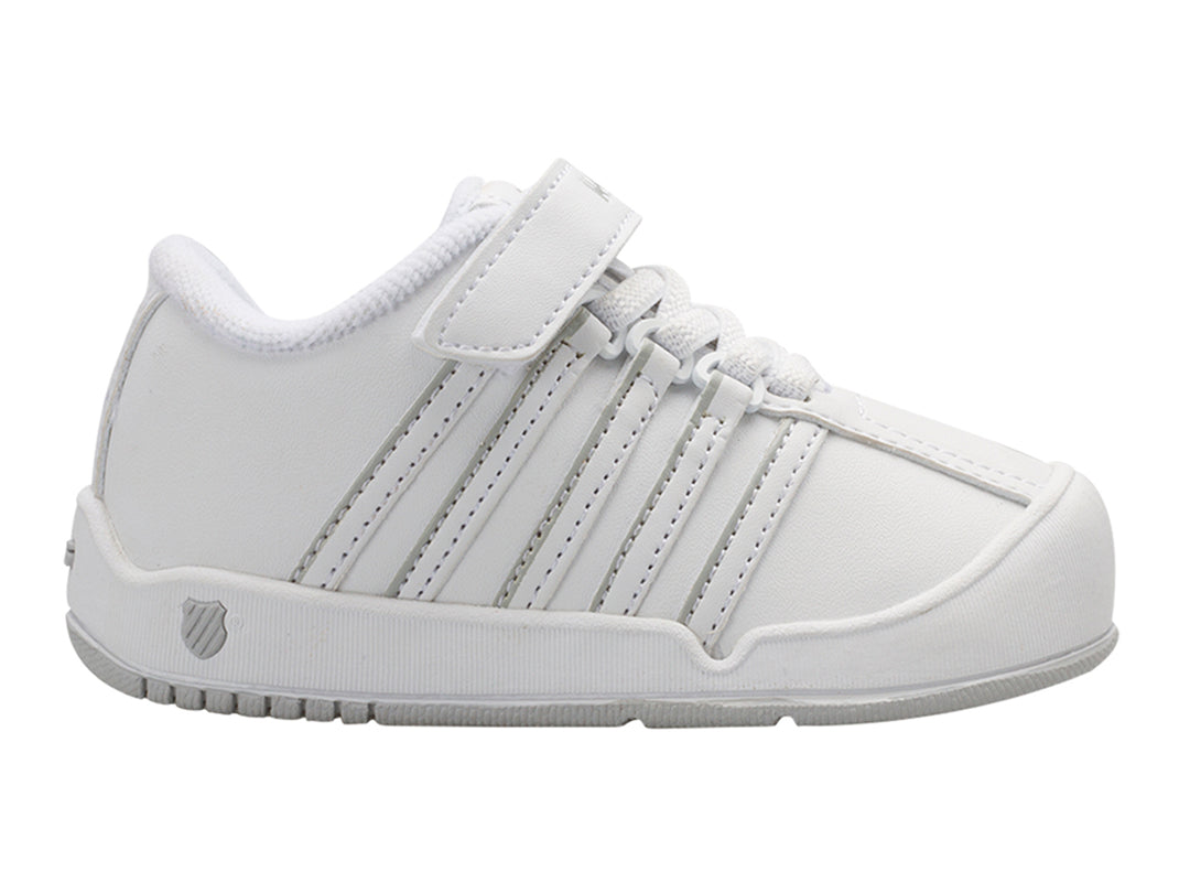 Tenis K-Swiss Ontare VLC para Niño Color Blanco y Plata