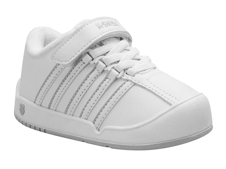 Tenis K-Swiss Ontare VLC para Niño Color Blanco y Plata