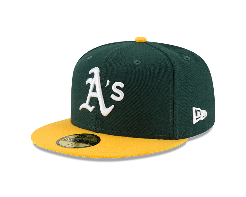 Gorra de béisbol New Era verde con visera amarilla y logotipo &