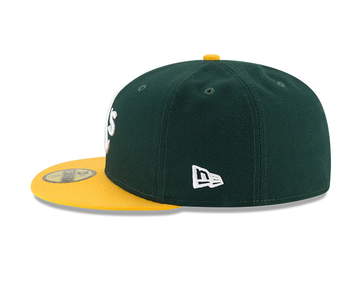 Gorra de béisbol New Era verde con visera amarilla y logotipo &