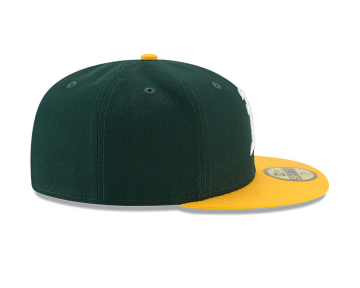 Gorra de béisbol New Era verde con visera amarilla y logotipo &