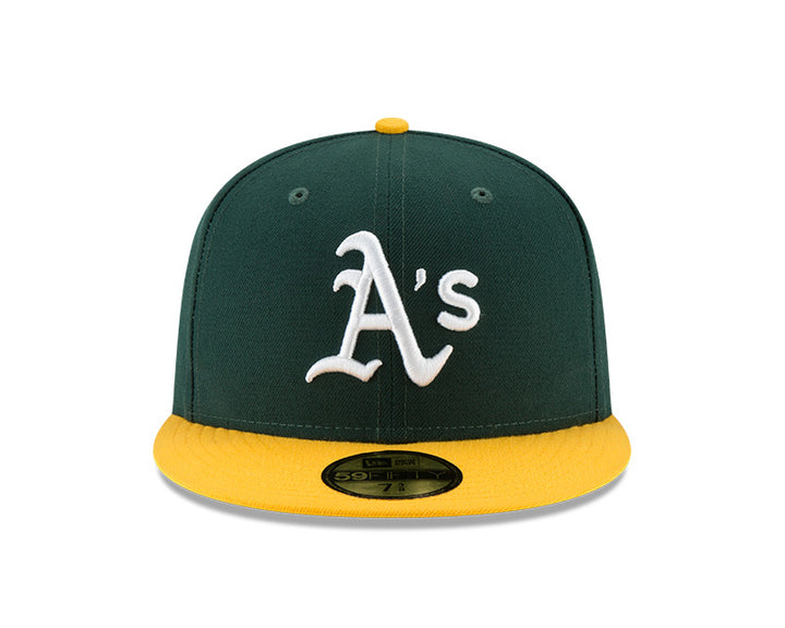 Gorra de béisbol New Era verde con visera amarilla y logotipo &