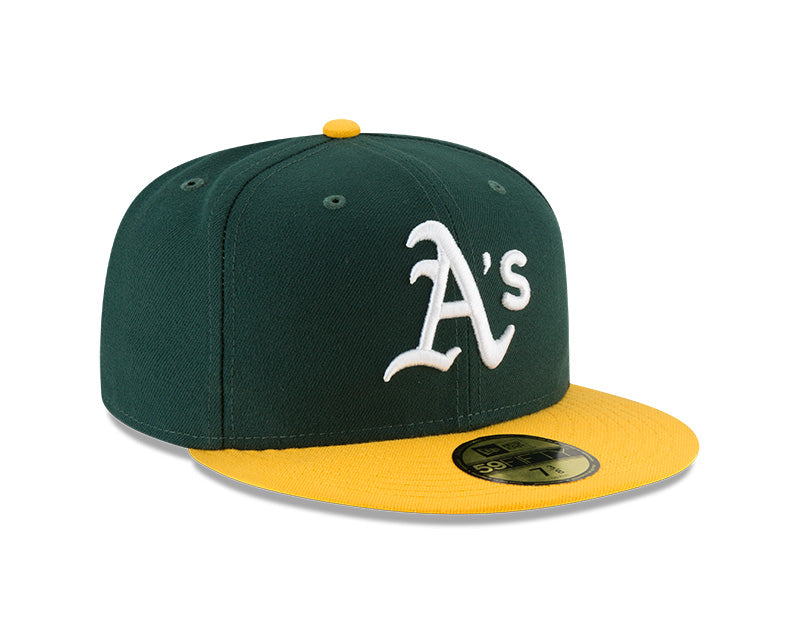 Gorra de béisbol New Era verde con visera amarilla y logotipo &