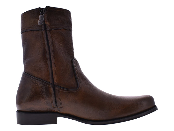 Botas Formales Cuadra en Piel de Venado Color Almendra