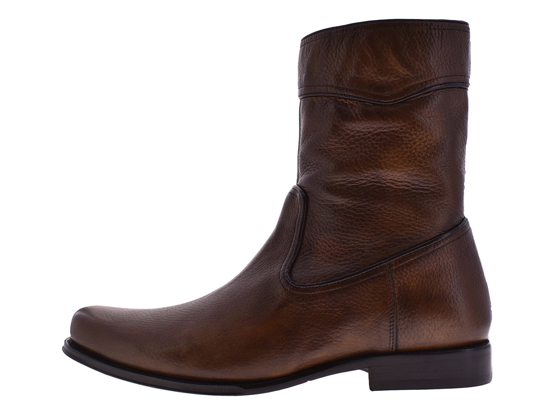 Botas Formales Cuadra en Piel de Venado Color Almendra