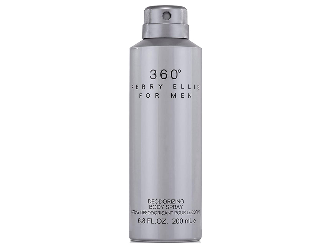 Set de regalo Perry Ellis 360 para Hombre con cuatro piezas en tonos azul y plata.