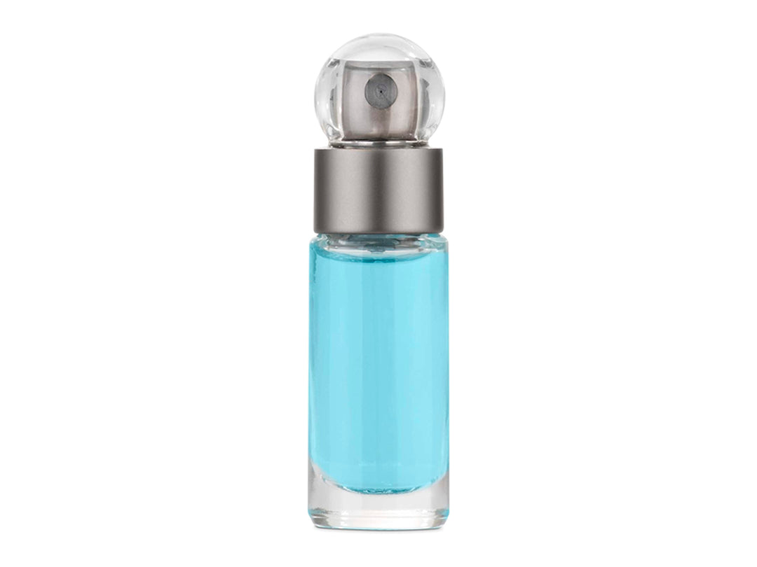 Set de regalo Perry Ellis 360 para Hombre con cuatro piezas en tonos azul y plata.
