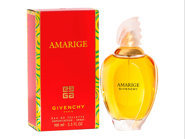 Perfume Givenchy Amarige 3.3 oz Rojo y Dorado