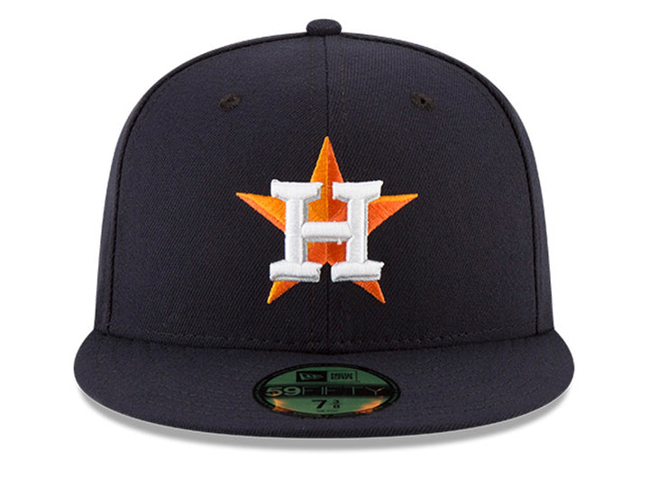 Gorra de béisbol New Era color azul marino con logotipo de los Houston Astros y visera plana.