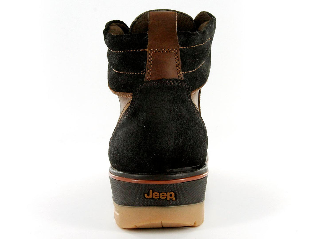 Bota Jeep color bronce con detalles en negro y suela robusta para hombre.