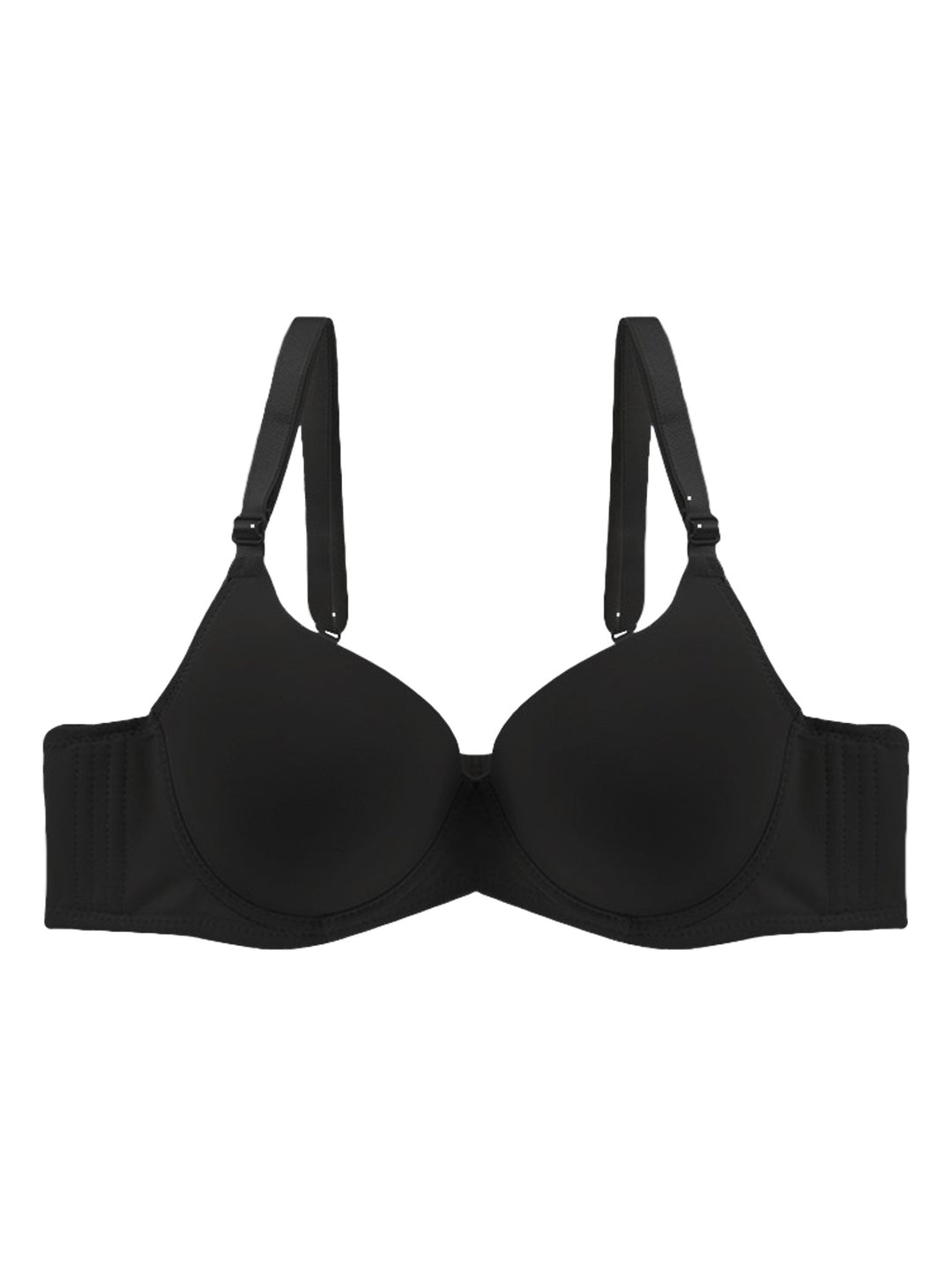 Brasier color negro para mujer con tirantes y copas lisas.