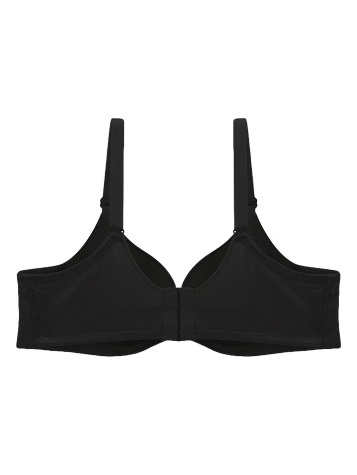 Brasier color negro para mujer con tirantes y copas lisas.