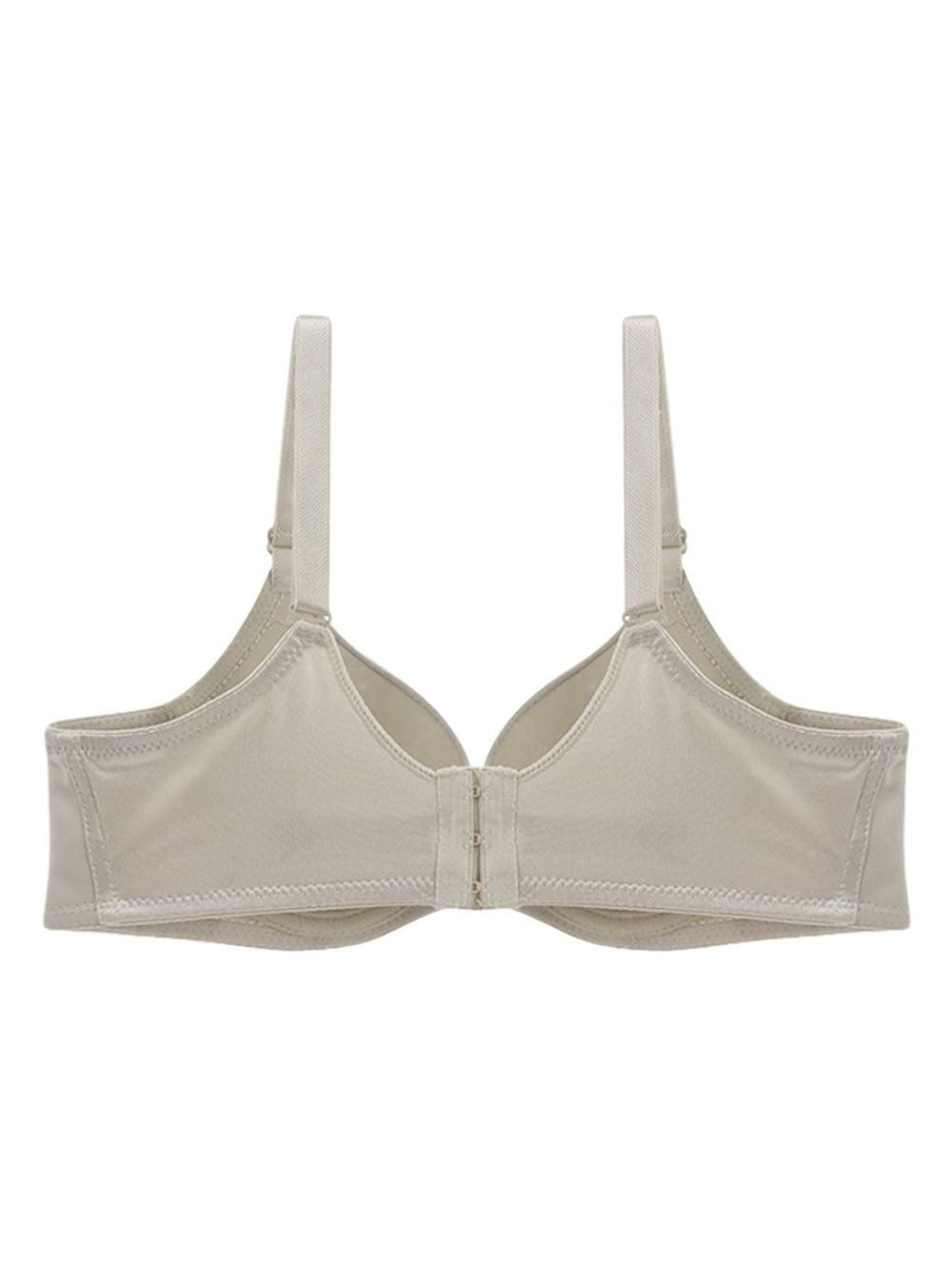 Brasier color beige para mujer con copas lisas y tirantes ajustables.