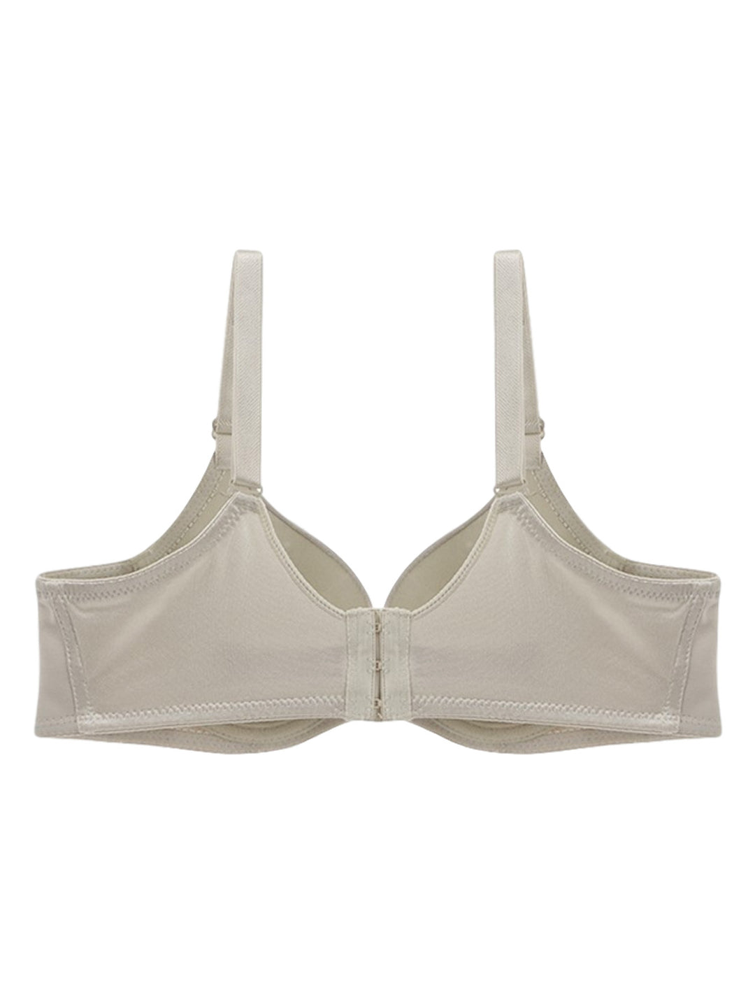Brasier color beige para mujer con copas lisas y tirantes ajustables.