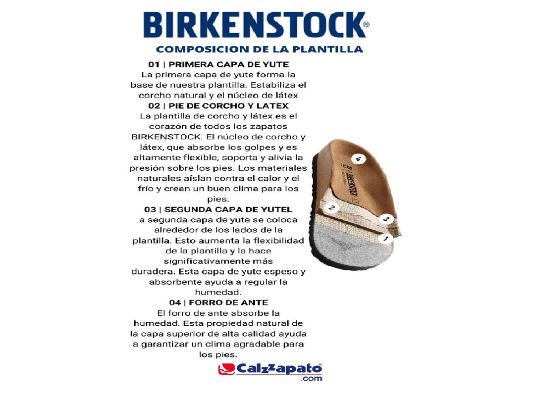 Sandalia Birkenstock Gizeh en color plata metálico con suela de corcho y correa ajustable con hebilla.