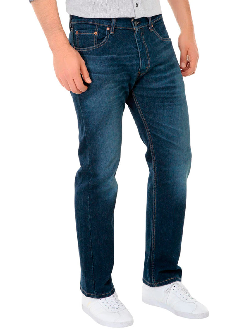 Pantalones jeans Levi's 505 Regular Fit color azul oscuro para hombre.
