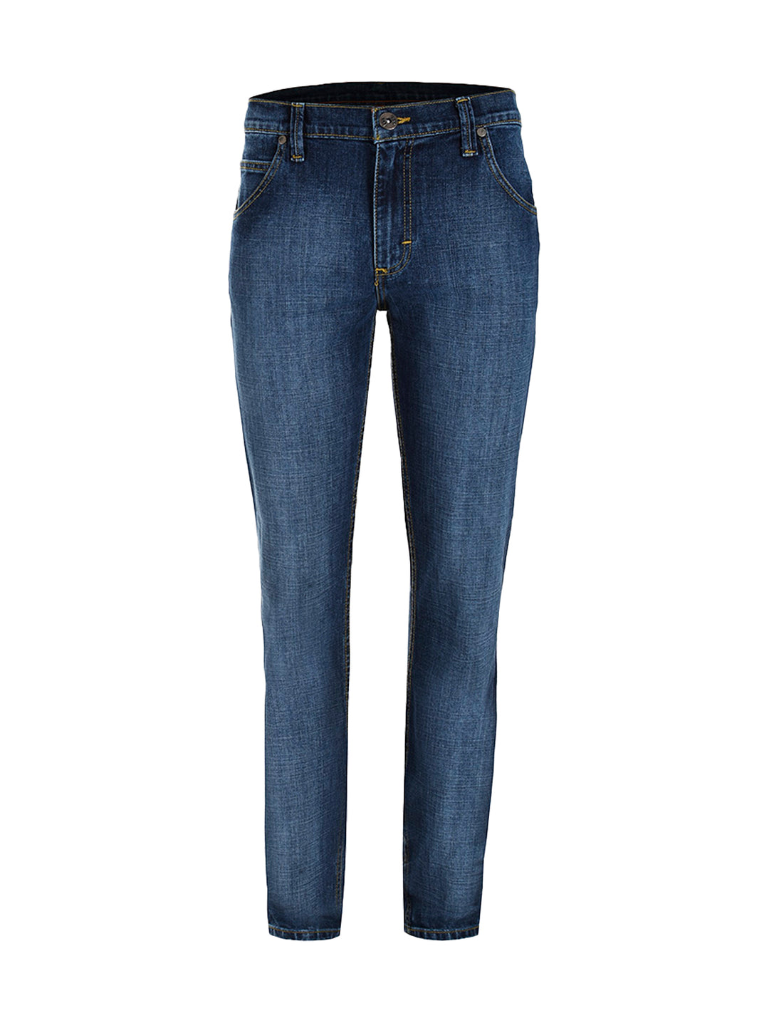 Jeans Lee para hombre en color azul índigo con corte ajustado.