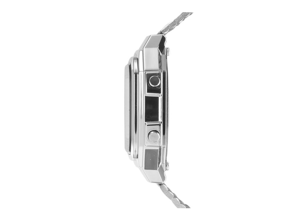 Reloj digital Casio A-178WA para hombre en color plata con correa de metal y pantalla rectangular.
