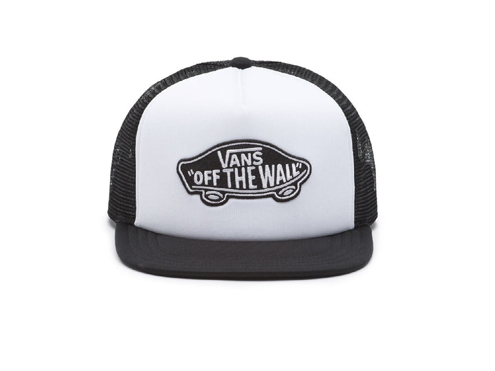 Gorra trucker Vans en colores blanco y negro con parche central &