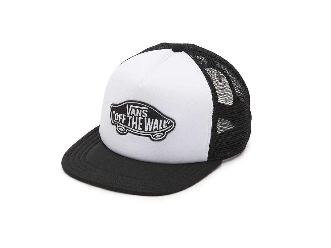 Gorra trucker Vans en colores blanco y negro con parche central &