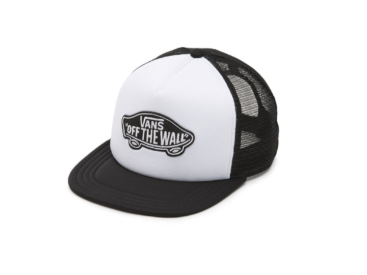 Gorra trucker Vans en colores blanco y negro con parche central &