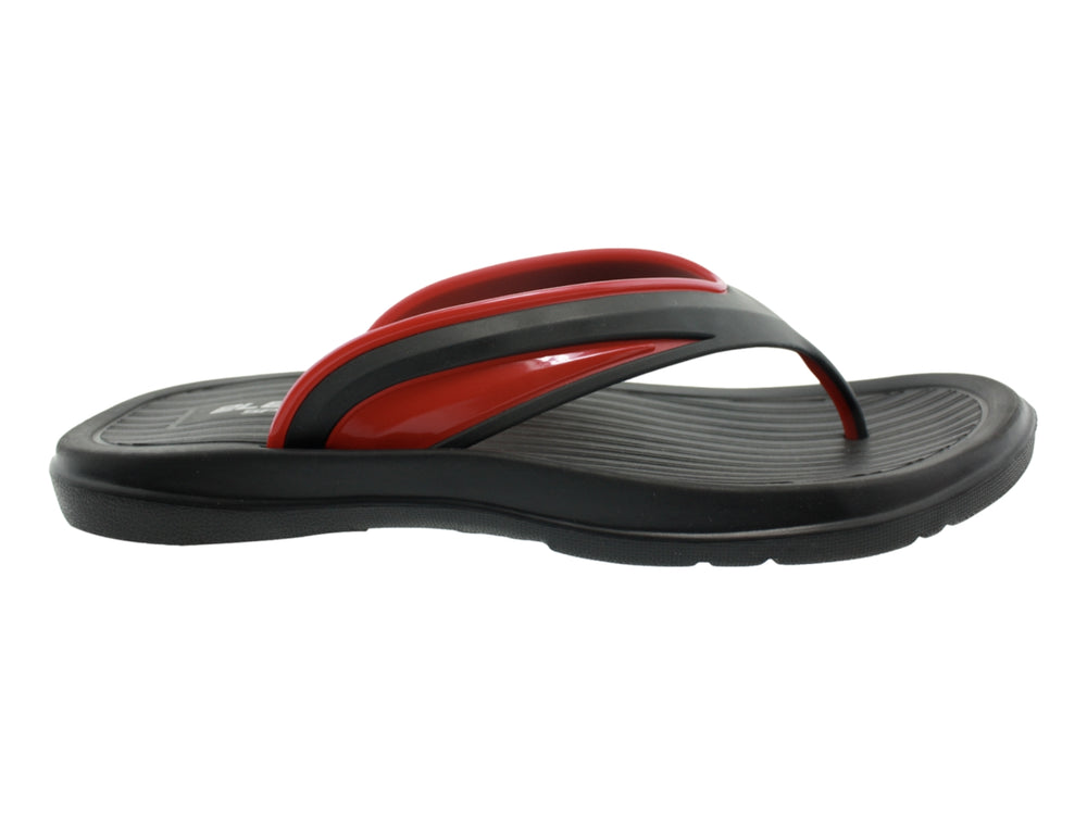 Sandalias deportivas Elega para hombre en color negro con correas en rojo y negro.