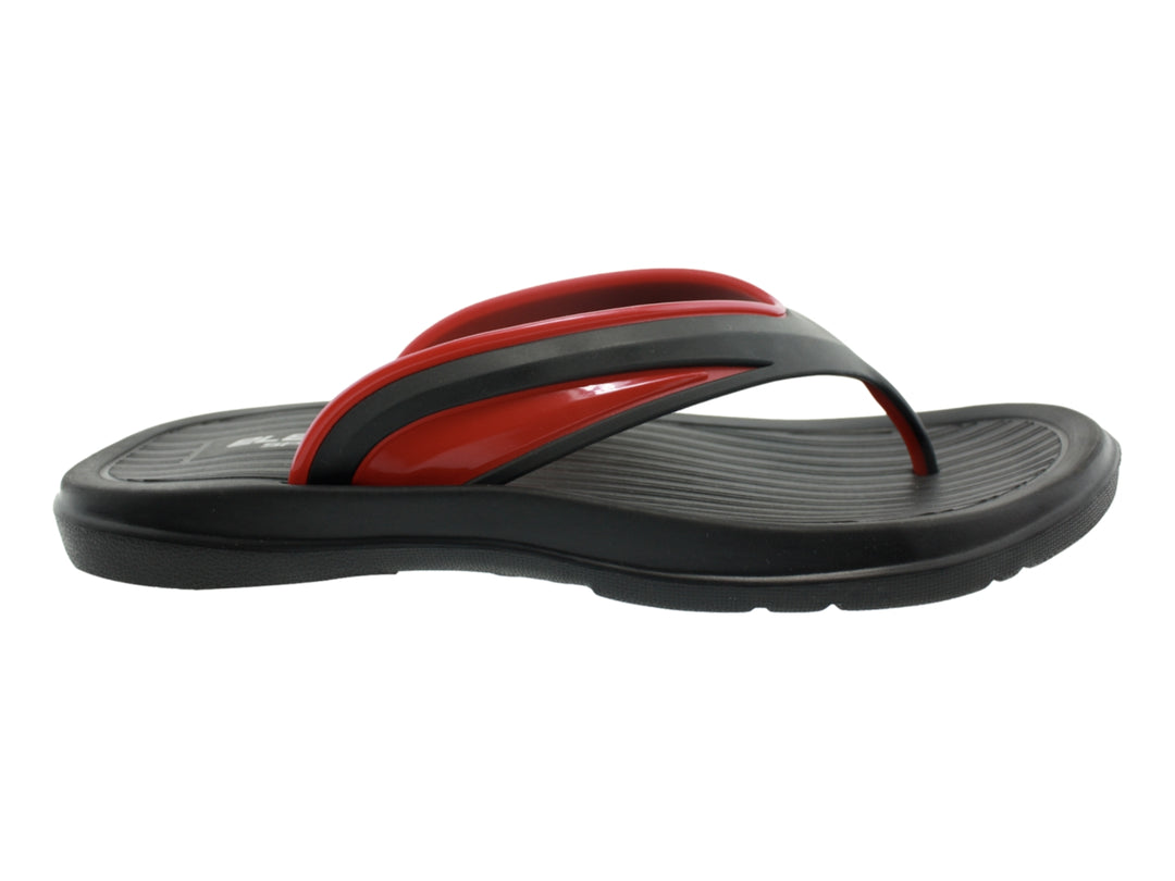 Sandalias deportivas Elega para hombre en color negro con correas en rojo y negro.