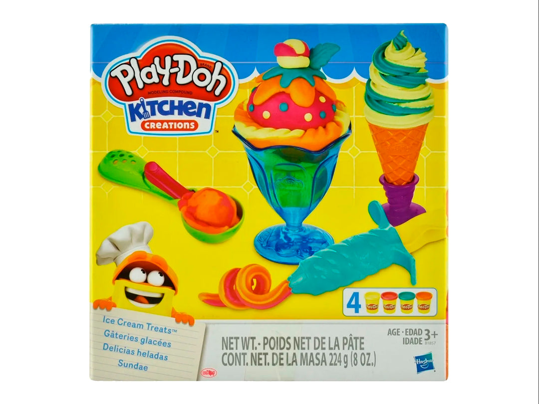 Set de juego Play-Doh Kitchen Creations Delicias Heladas con moldes y masa multicolor en empaque