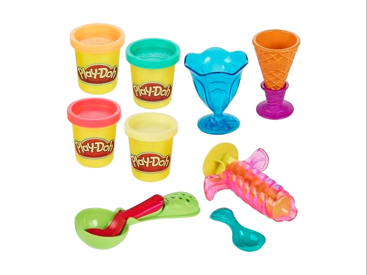 Set de juego Play-Doh Kitchen Creations Delicias Heladas con moldes y masa multicolor en empaque