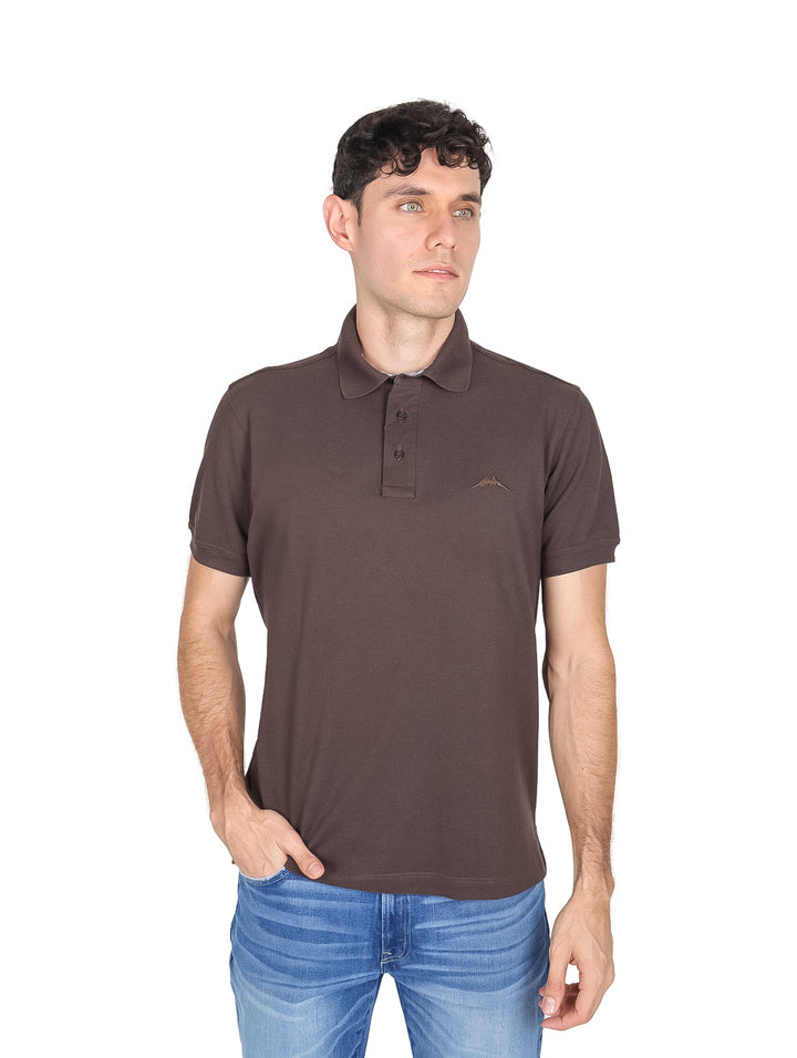 Playera Polo Pique White Peak Color Café