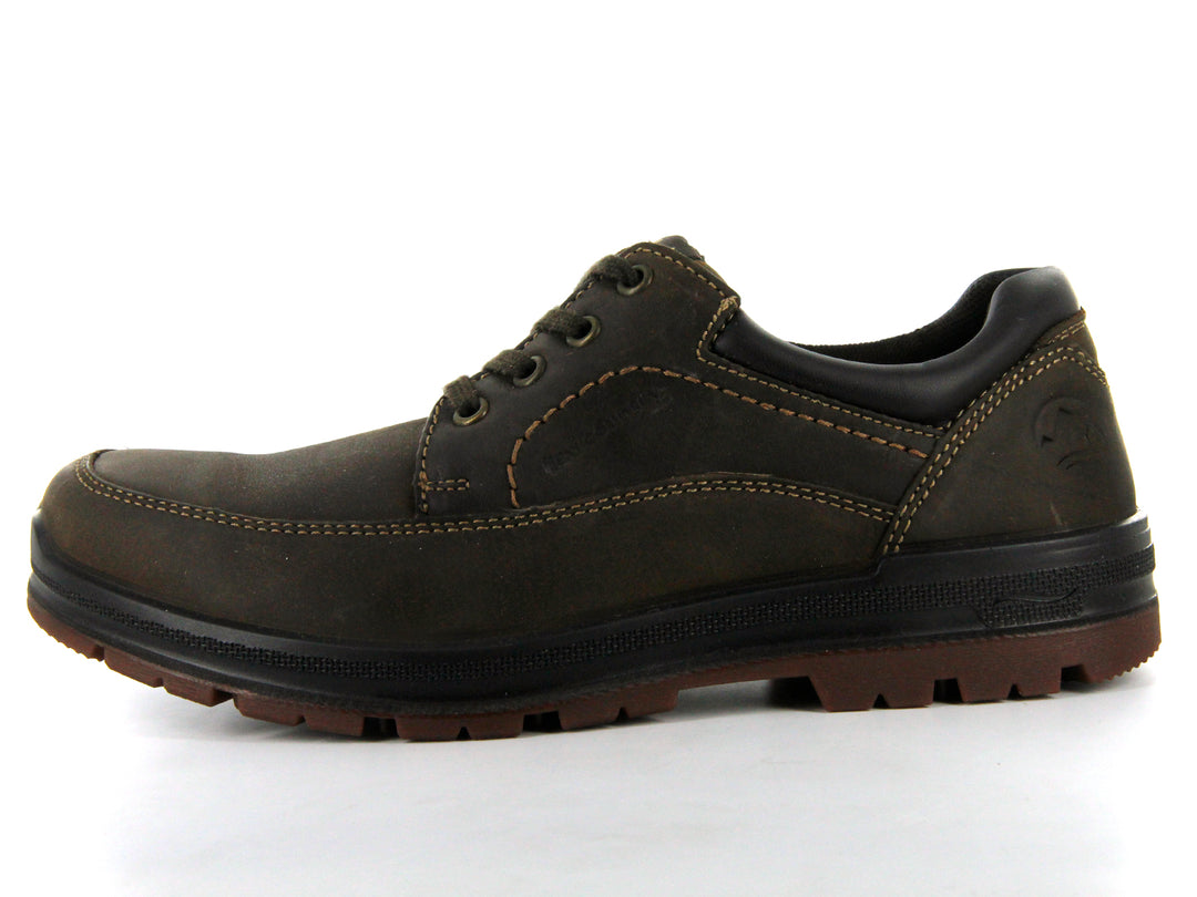 Zapatos Flexi Killian Country para hombre en color café oscuro con cordones y suela dentada.