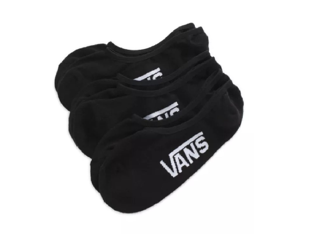 Paquete de tres pares de calcetines negros Vans modelo Super No Show para hombre.