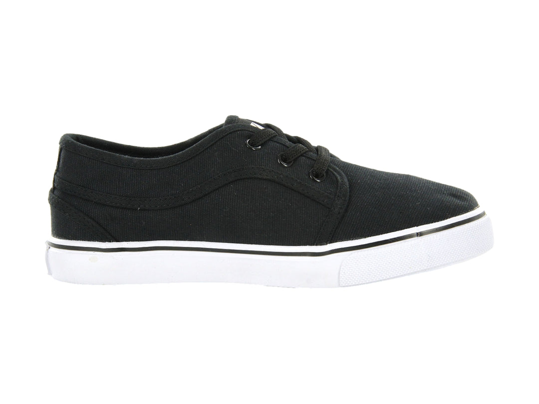 Tenis casuales K-SWISS para niño en color negro con suela blanca y agujetas.