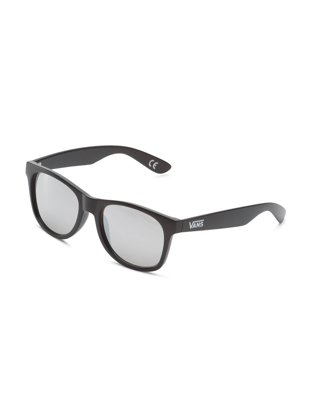 Lentes de sol Vans Spicoli 4 Shades color negro mate con cristales espejados plateados.