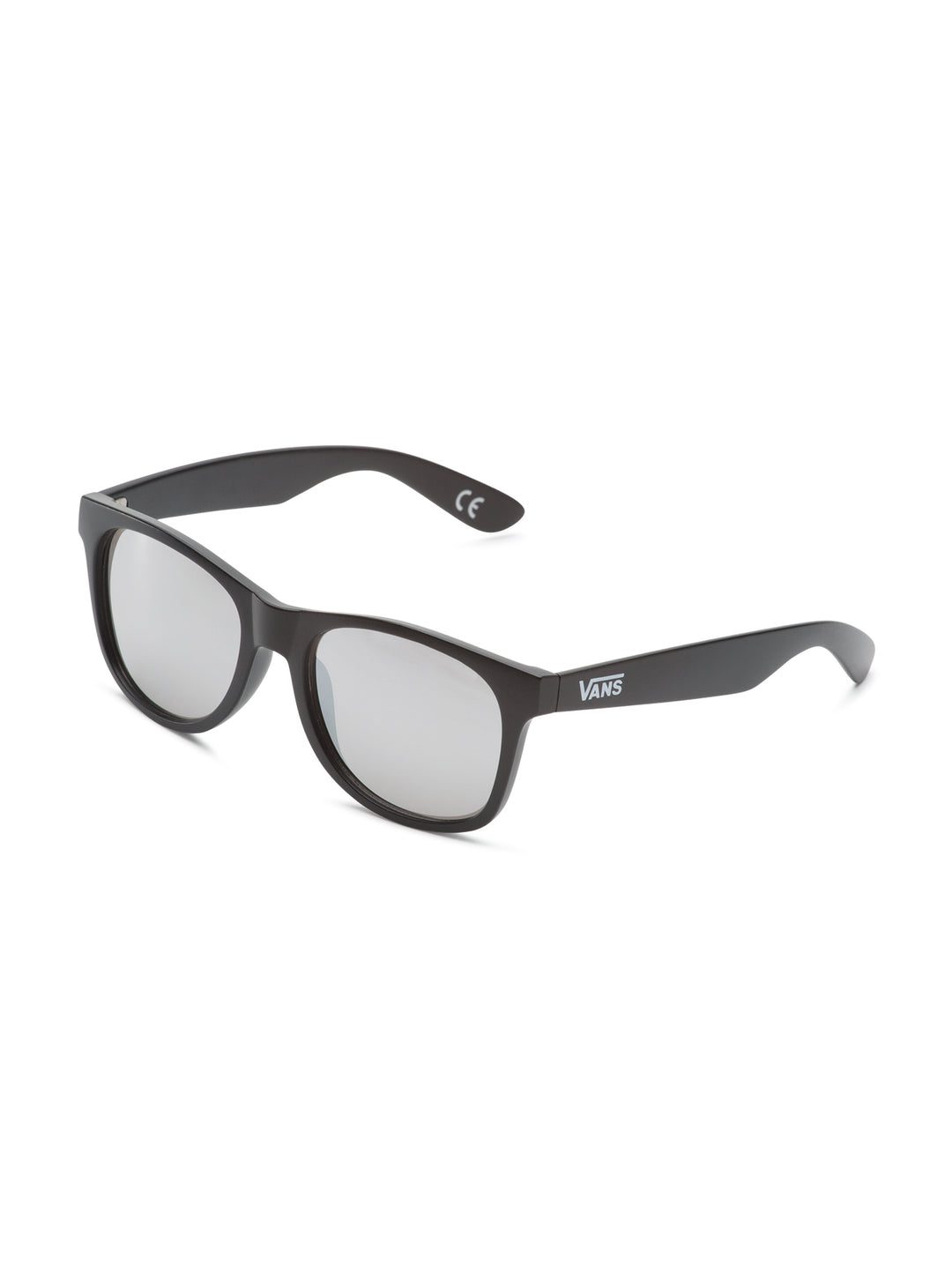 Lentes de sol Vans Spicoli 4 Shades color negro mate con cristales espejados plateados.